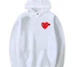 CDG Play Double Heart Logo Hoodie White 247x296 1